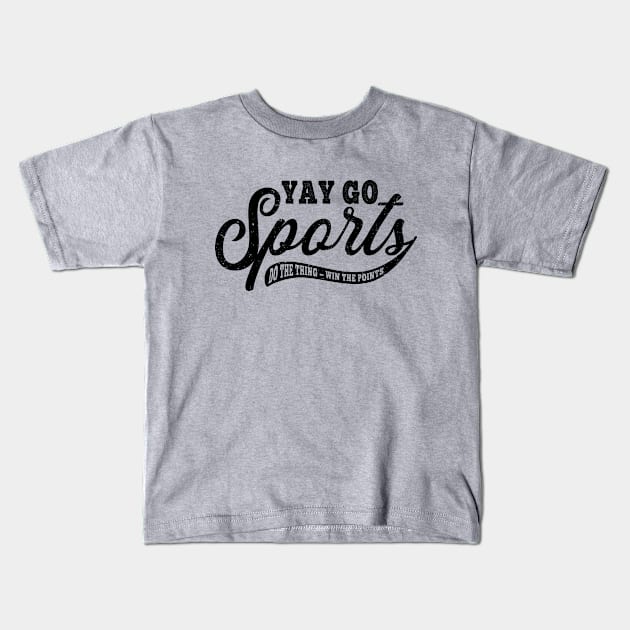 Yay Go Sports! Funny Sports Retro Vintage Fade Kids T-Shirt by Genie Designs